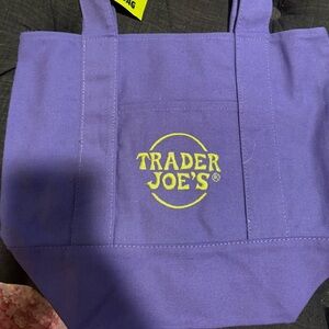 Trader Joe's Halloween mini Purple Canvas Tote Bag